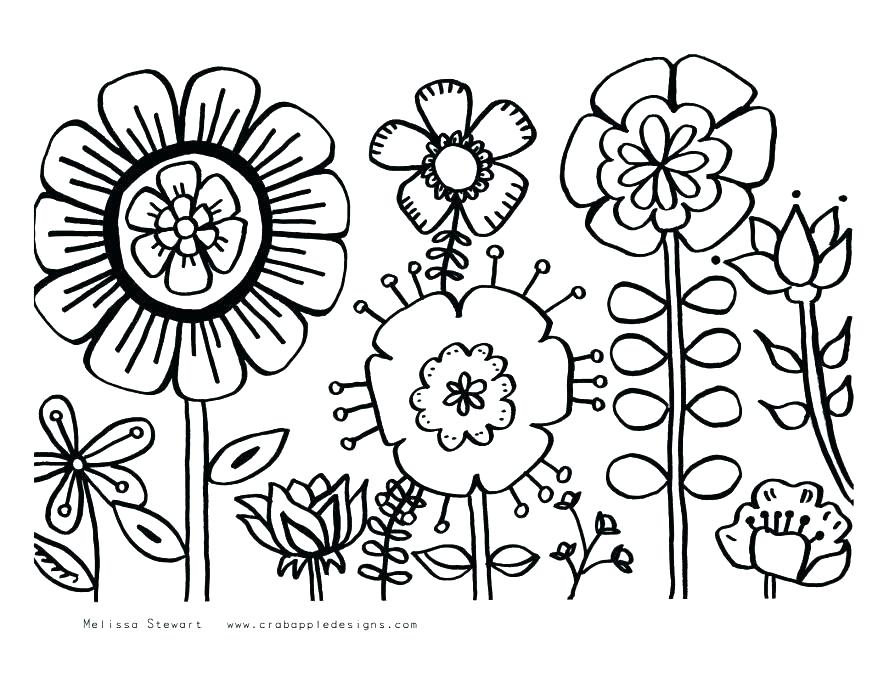 878x677 Cute Flower Coloring Pages Pretty Flower Coloring Pages Flower