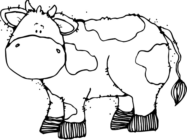 640x480 Cute Cow Coloring Pages
