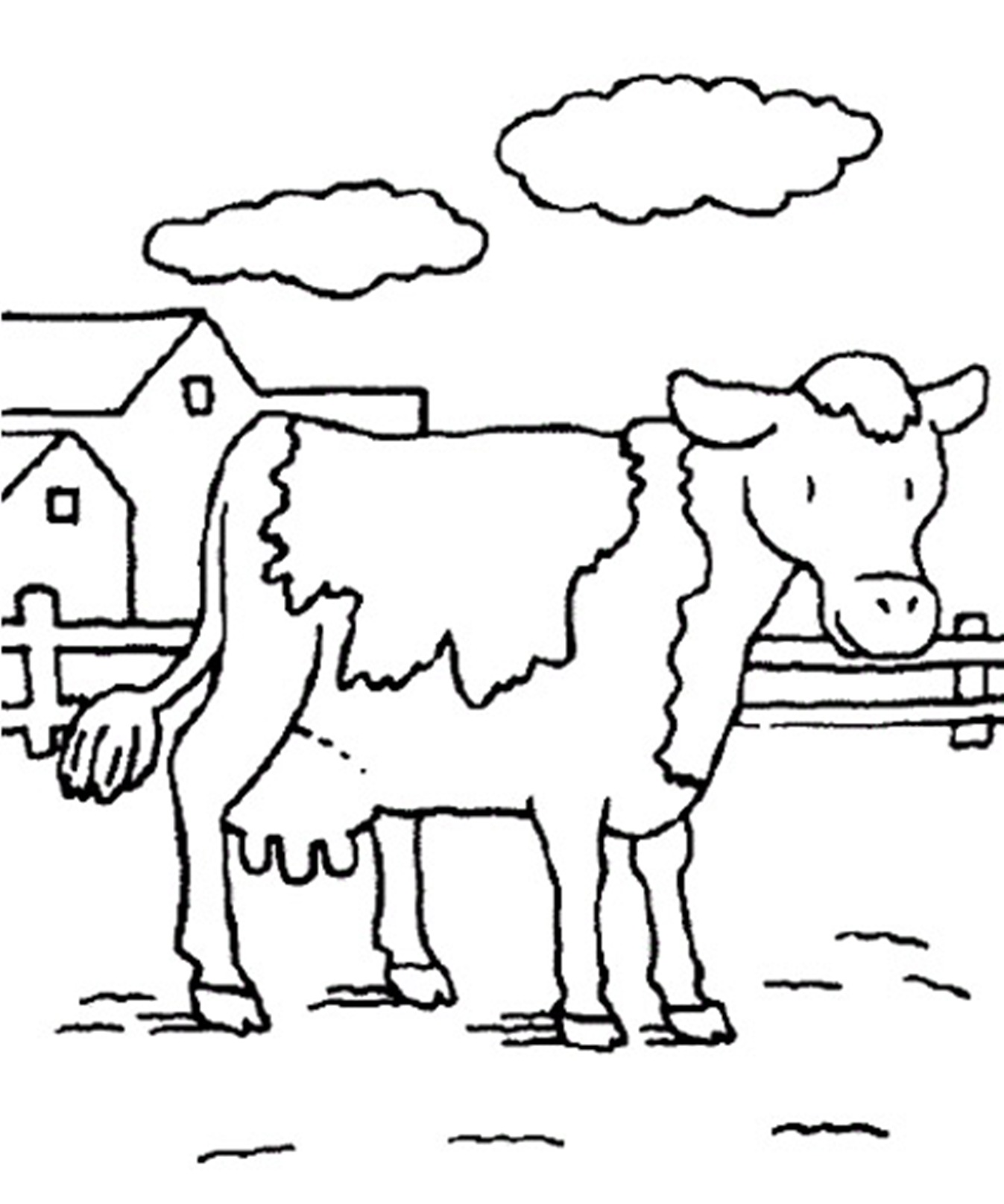1347x1616 Cute Cow Coloring Pages Baby With Mom Coloringstar