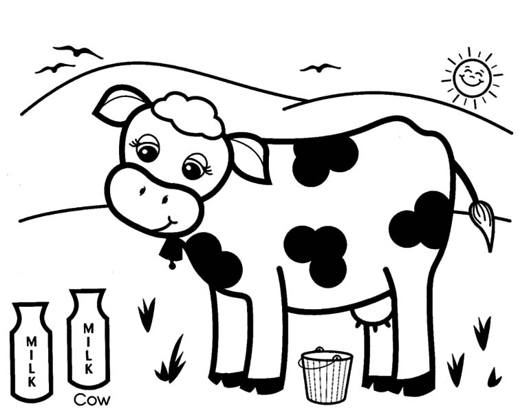 769x600 Pretty Looking Cow Coloring Page Free Pages Cows Murderthestout