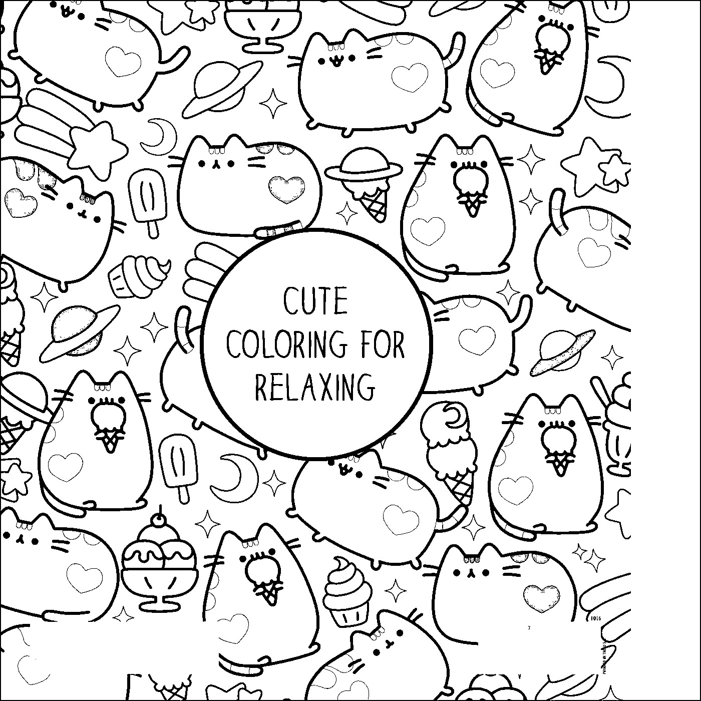 1400x1400 Lovely Pusheen Coloring Pages Advance