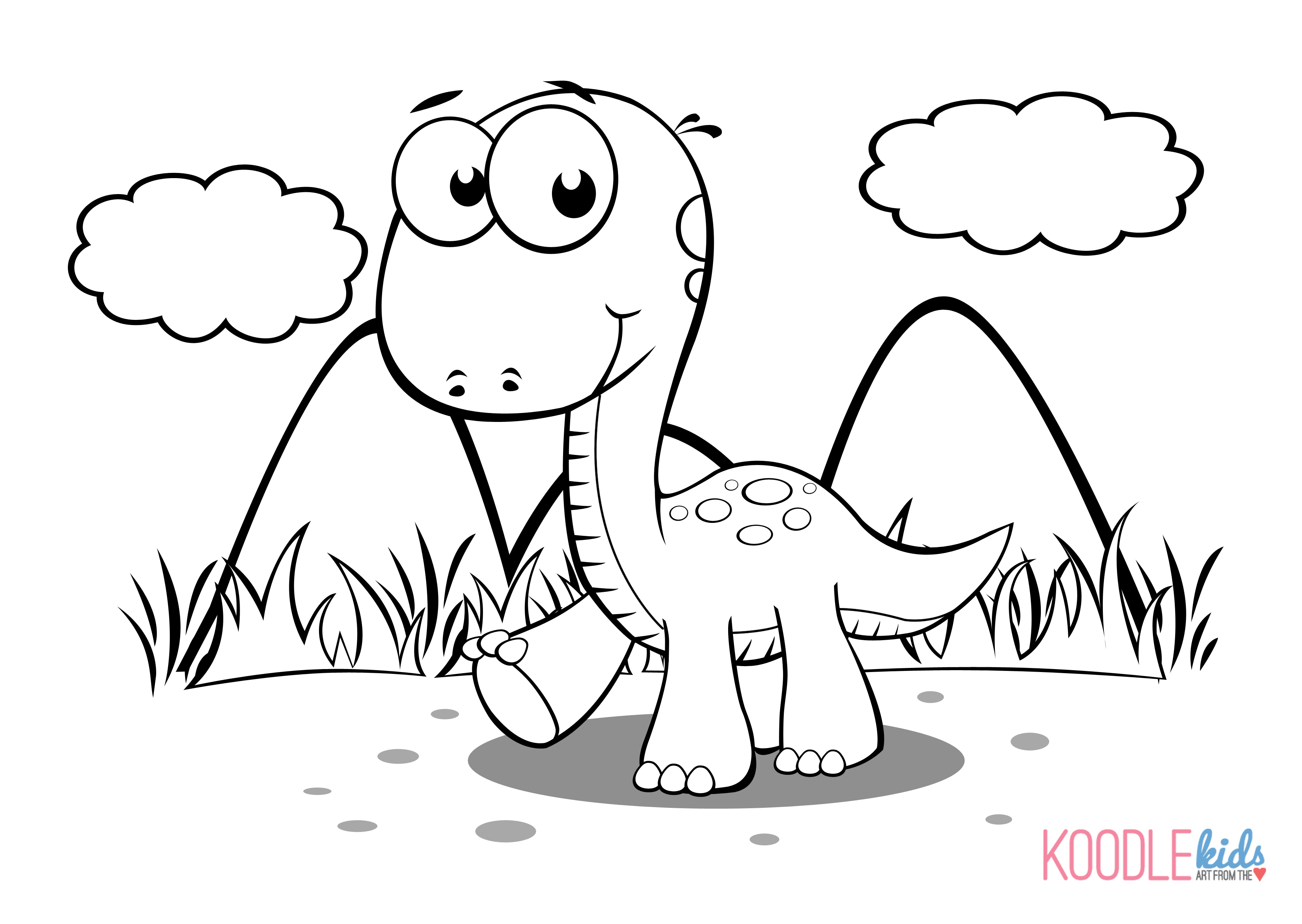 3510x2490 Baby Dinosaur Coloring Pages