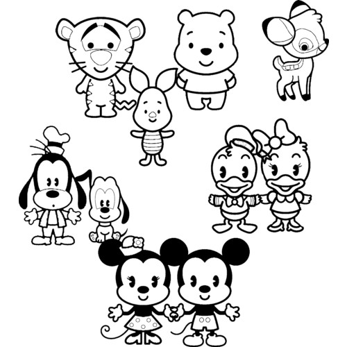 500x500 Cute Coloring Pages Disney Cuties Printable On Disney Coloring