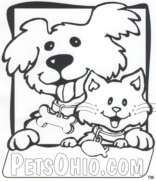 542x629 Dog And Cat Coloring Pages