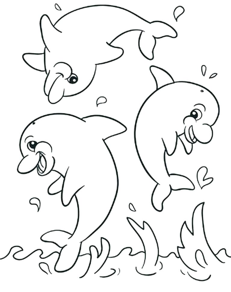 768x972 Coloring Pages Baby Dolphin Printable Coloring Cute Dolphin