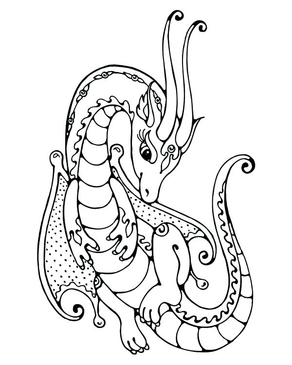 600x750 Coloring Pages For Cute Dragons Cute Dragon Coloring Pages Girly