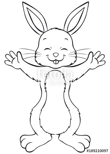 357x500 Happy Cute Easter Bunny Coloring Page De Archivo Y