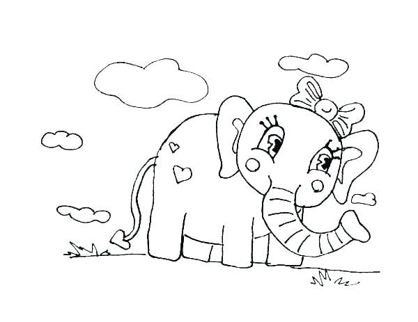 600x463 Cartoon Elephant Coloring Pages Cute Elephant Coloring Pages