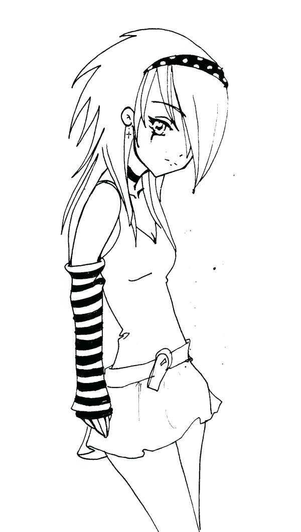 600x1061 Emo Coloring Pages Emo Girl Coloring Pages Pin Drawn Emo Coloring