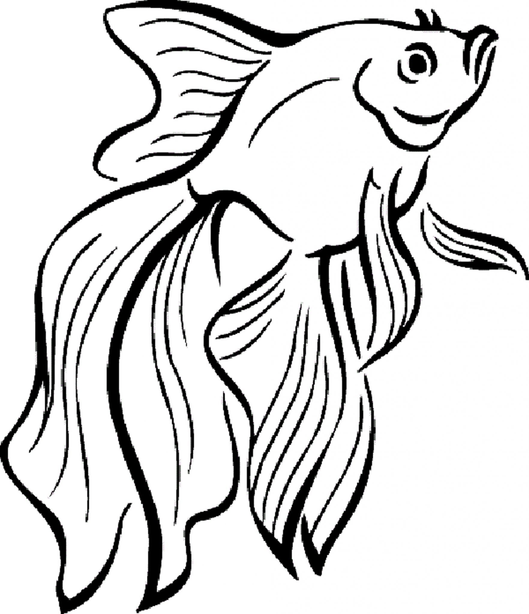 1763x2048 Cute Fish Coloring Pages