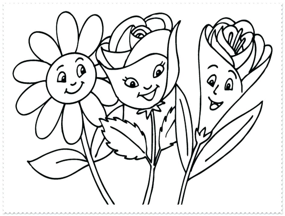 945x718 Cute Flower Coloring Pages Spring Flower Coloring Pages Free