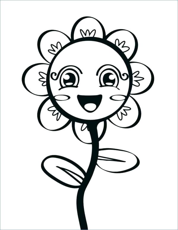 600x775 Cute Flower Coloring Pages Big Flower Coloring Pages Cute Flower