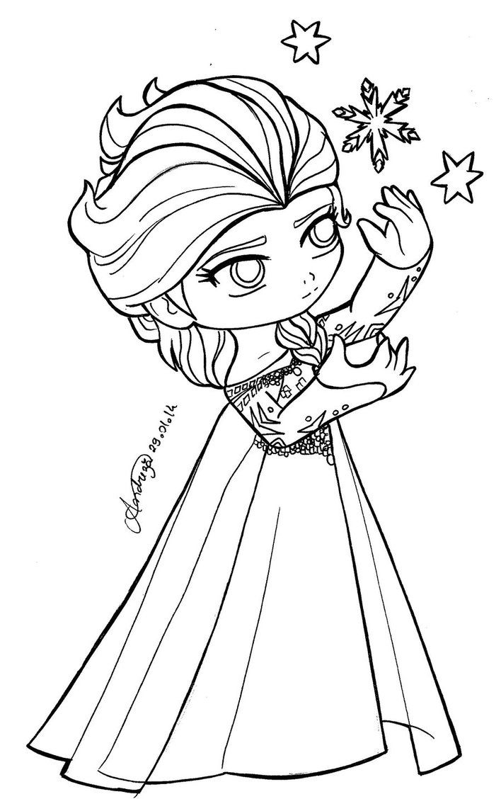 708x1128 Frozen Chibi Coloring Pages