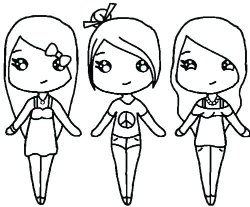 500x413 Cute Kawaii Girl Coloring Pages Icontent