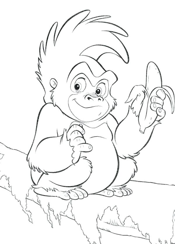 600x839 Gorilla Coloring Pages Gorilla Coloring Pages Pics Gorilla