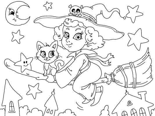533x400 Cute Halloween Coloring Pictures