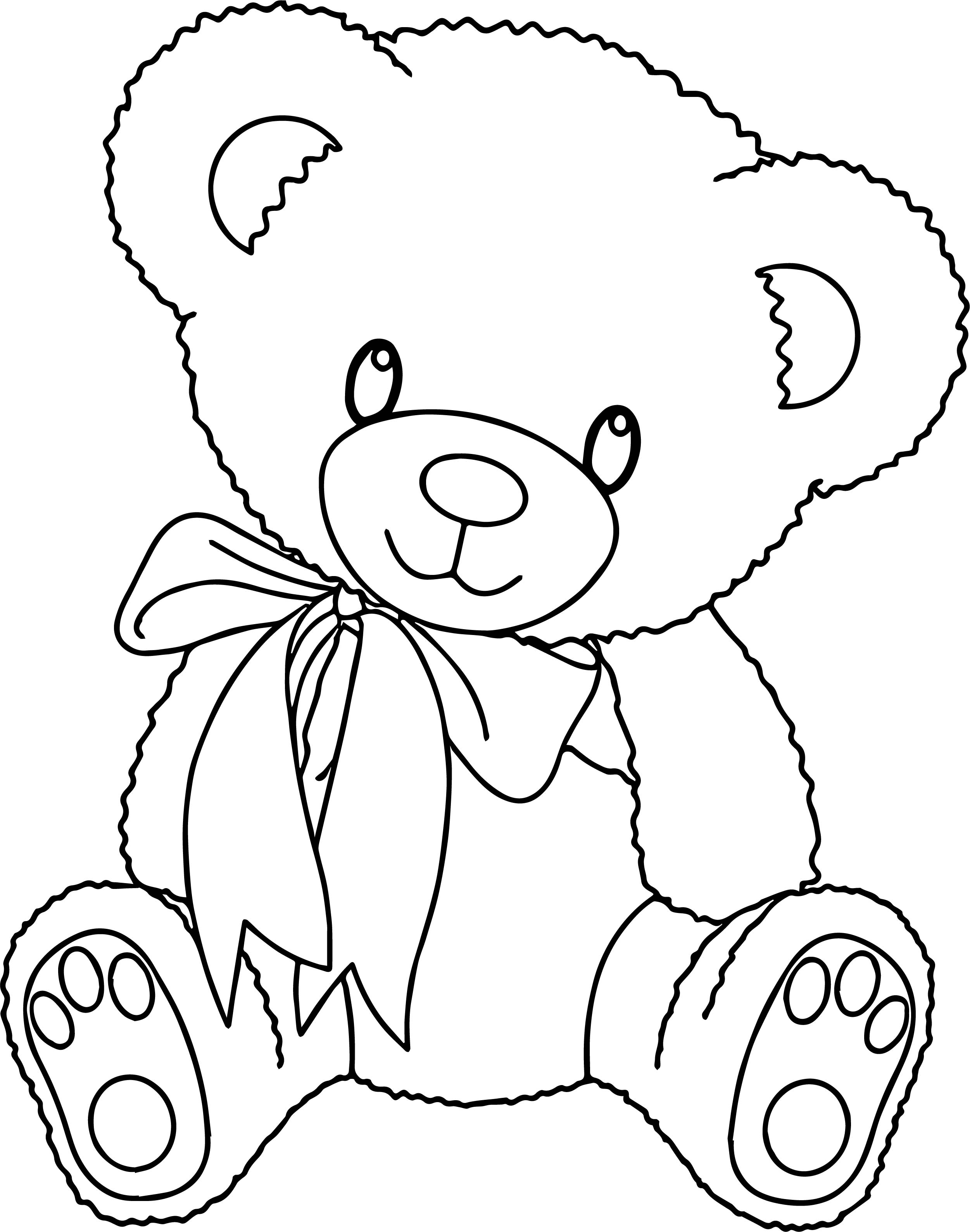 2502x3178 Cute Bear With Heart Coloring Pages