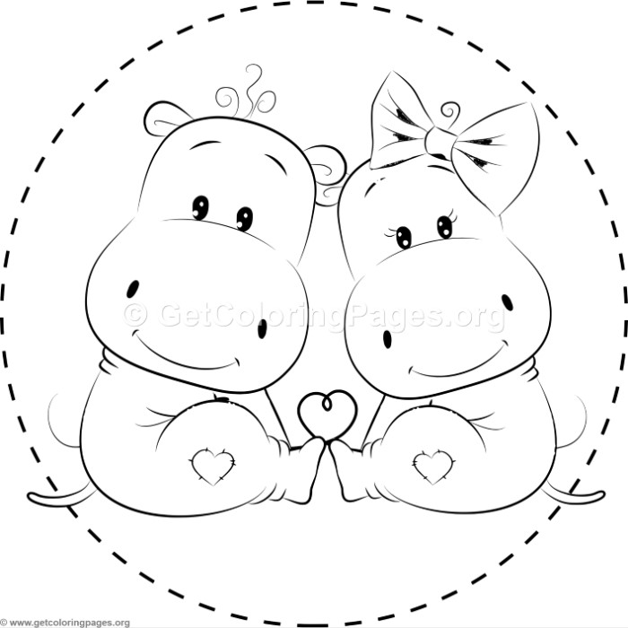 700x700 Cute Hippo Coloring Pages
