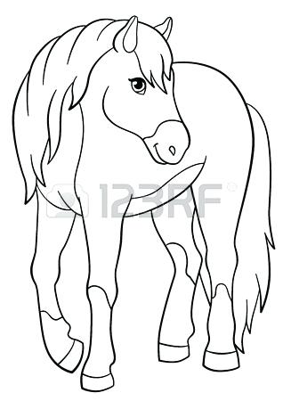 318x450 Coloring Pages Farm Animals Mother Horse Walks With Her Little