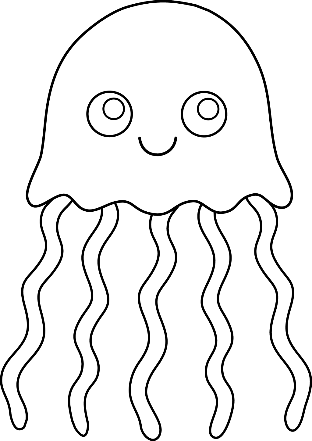 1024x1446 Cute Jellyfish Coloring Pages
