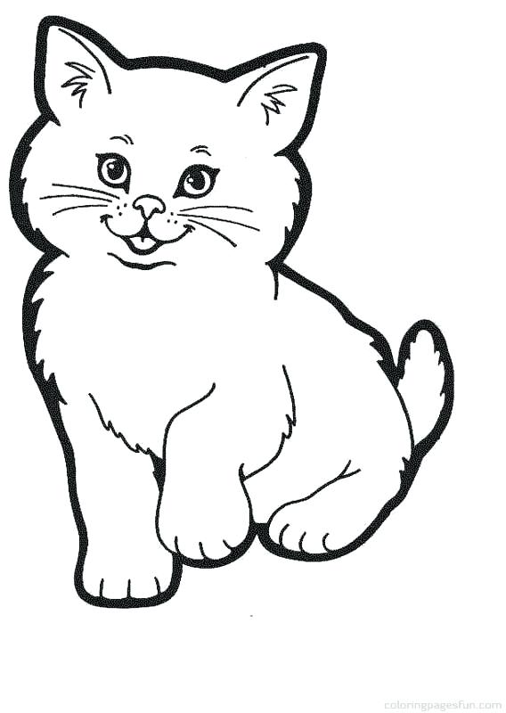 568x800 Kitten Coloring Pages Simple Cute Kitten Coloring Page Free