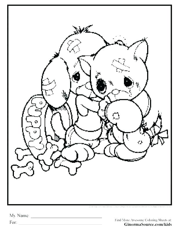 618x800 Cute Kitten Coloring Pages Free Printable For Kids To Print Puppy