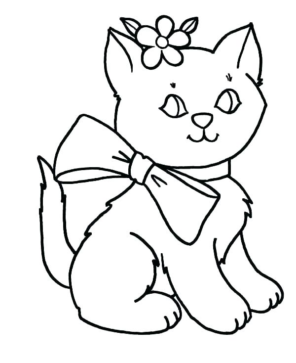 600x734 Kitten Coloring Pages To Print Cute Kitten Coloring Pages Page
