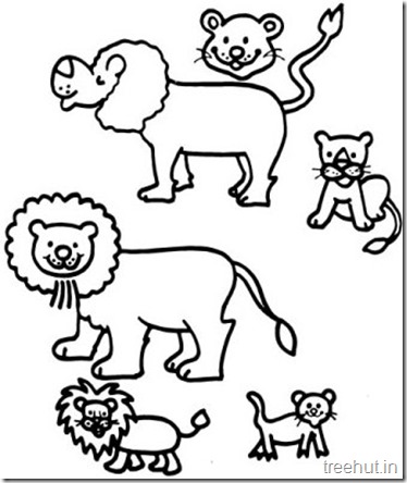 374x444 Free Cute Lion Coloring Pages