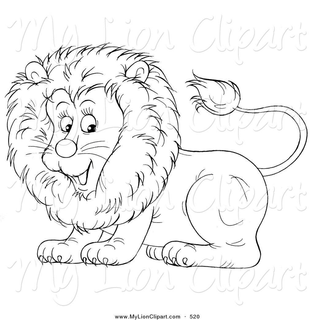 1024x1044 Clipart Of A Coloring Page Outline Design Of A Cute Lion
