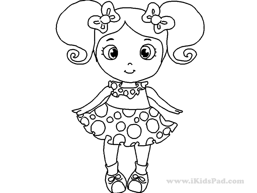 1024x768 Cute Little Girl Coloring Pages