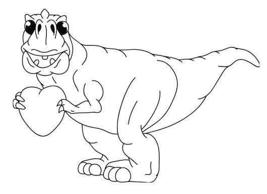 530x385 Heart Coloring Pages Cute T Heart Valentine Dinosaur Coloring