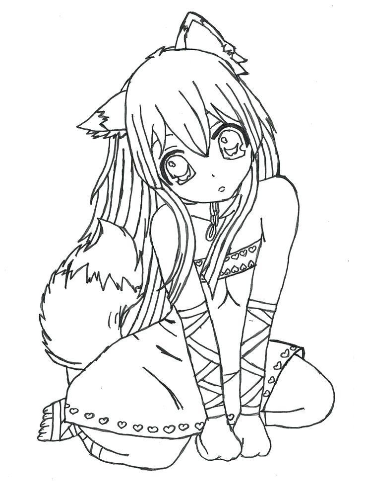 736x1012 Cute Girl Coloring Pages Drawn Manga Coloring Page Cute Cartoon