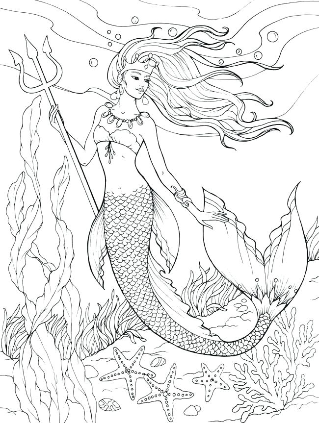 650x863 Cute Mermaid Coloring Pages For Adults Best Adult The Sea