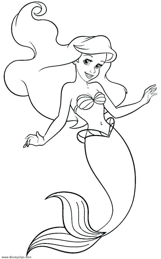 618x994 Cute Mermaid Coloring Pages The Little Mermaid Printable Coloring