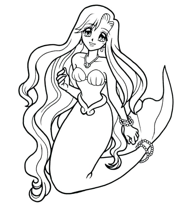 600x686 Coloring Pictures Of Mermaids Cute Mermaid Coloring Pages