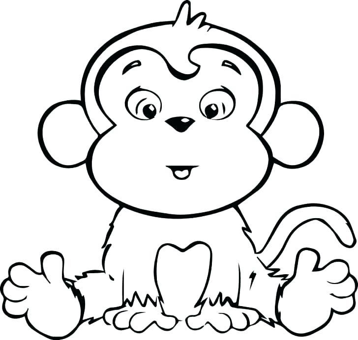 728x692 Cute Monkey Coloring Pages