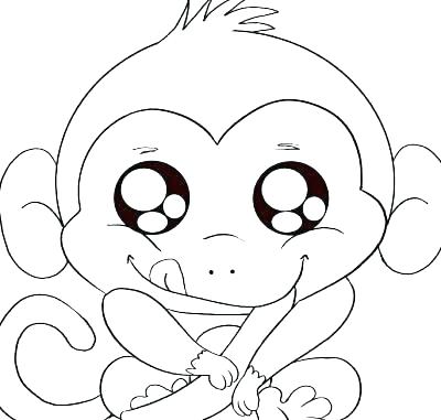 400x381 Cute Monkey Coloring Pages To Print That Are Easy Best Download