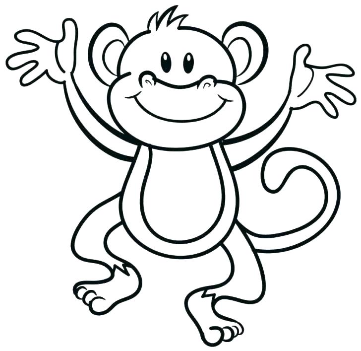 728x707 Monkey Coloring Pages Monkey Coloring Pages Cute Monkey Coloring