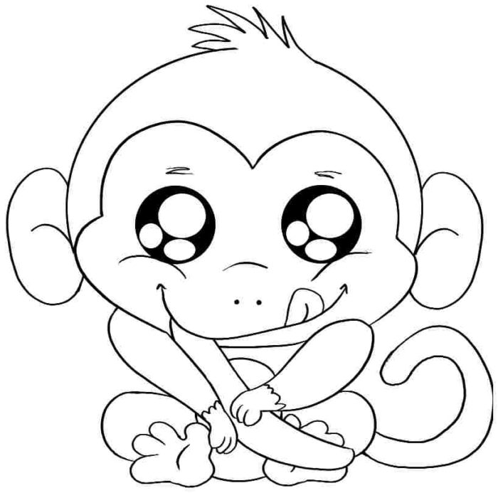 700x693 Baby Monkey Coloring Pages Ba Monkey Coloring Pages Cute Monkey