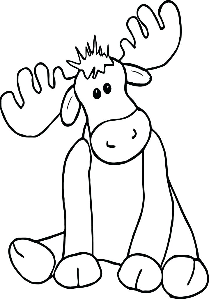 718x1024 Moose Coloring Page Bull Moose Coloring Page Free Printable Pages