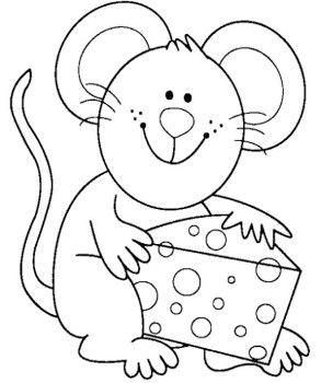 293x350 Cute Mouse Coloring Page