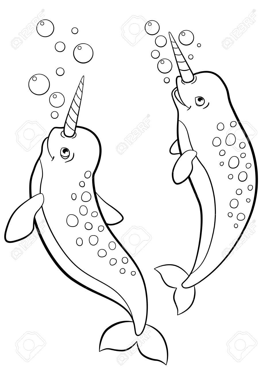 Cute Narwhal Coloring Pages at GetDrawings | Free download