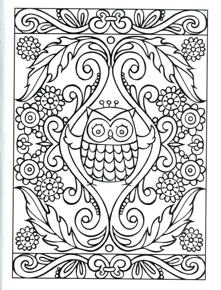 720x946 Cute Owl Coloring Pages Coloring Owls Pretty Floral With Cute Owl