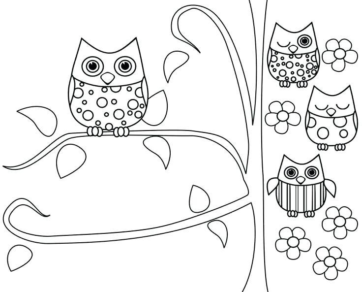 736x593 Cute Owl Coloring Pages Owl Coloring Pages Free Printable Free