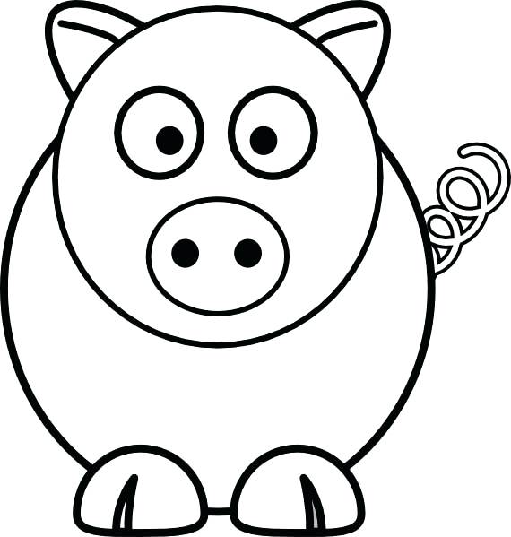 570x599 Cute Pig Coloring Page For Kids Free Printable Picture Peppa Pig