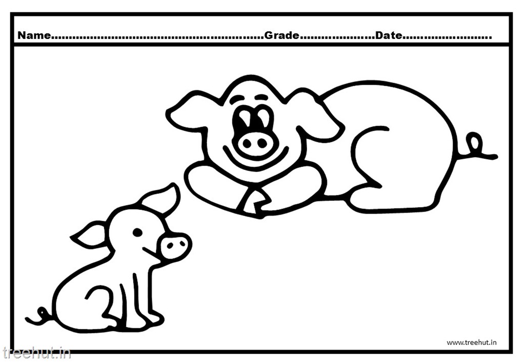 1024x709 Cute Pig Coloring Pages