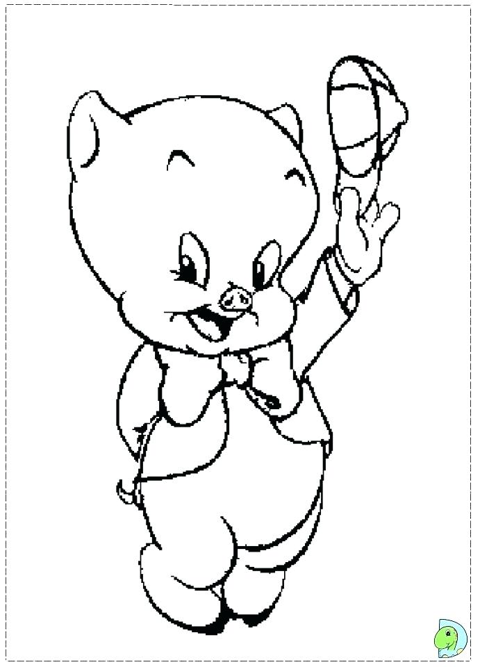691x960 Coloring Page Of A Pig Porky The Pig Coloring Pages Cute Pigs