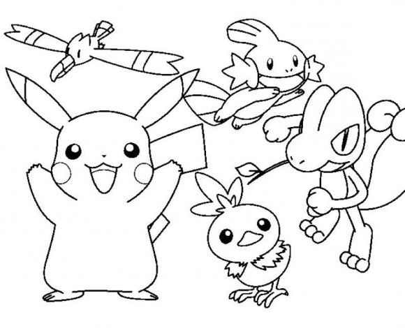 580x470 Pokemon Cartoon Pikachu Coloring Pages Coloring Sheet