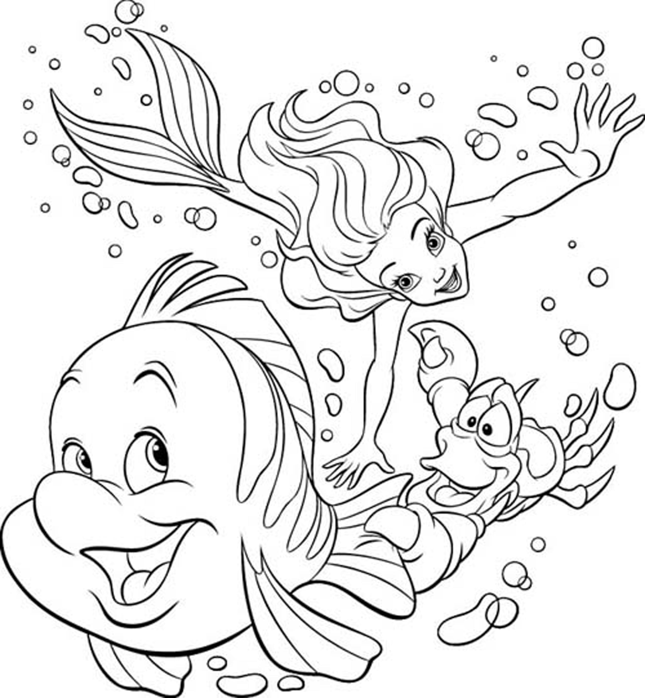 2550x2759 Printable Princess Coloring Pages Free Cute Ariel On Disney