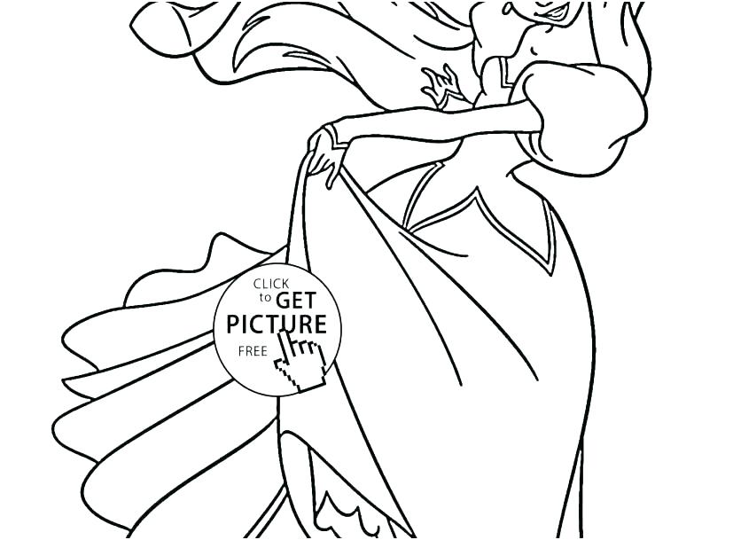 827x609 Princess Tiana Coloring Page